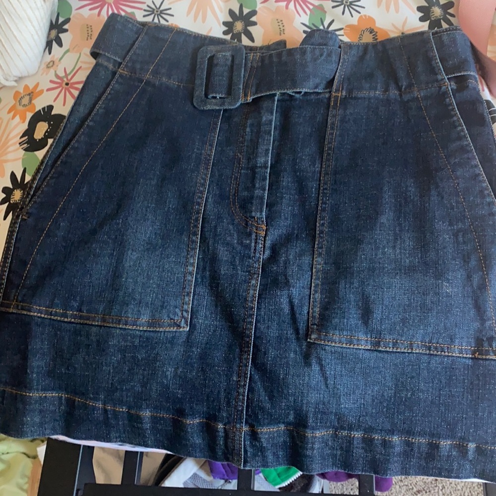 A denim skirt